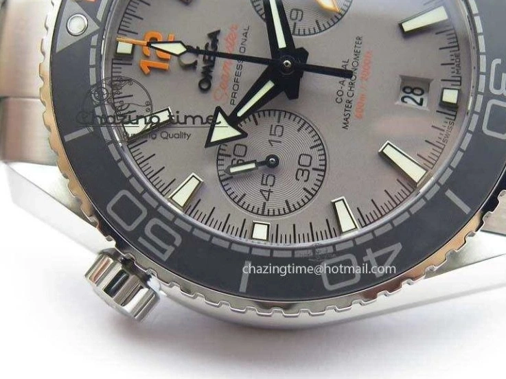 1223 Planet Ocean Master Chronometer Chrono SS OM 1:1 Best Edition Gray Dial On SS Bracelet A Reliable 8180
